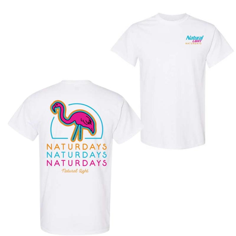 Natural Light Naturdays Neon Flamingo T-Shirt Sweatshirt Hoodie, Trendy Shirt | GrindPrints.com