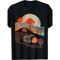 Nature art painting, orange tree, field, Moon, man, T-shirt Made in USA Hoodie, Sweatshirt | GrindPrints.com