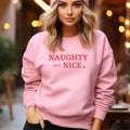 Naughty and Nice Christmas Crewneck Sweatshirt Comfortable T-Shirts, Hoodie | GrindPrints.com