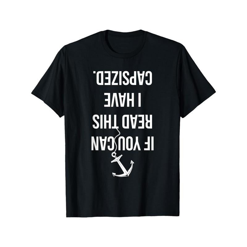 Nautical Anchor Graphic T-Shirt, 100% Cotton Crew Neck, Short Sleeve, Regular Fit, All-Season Knit Fabric,...