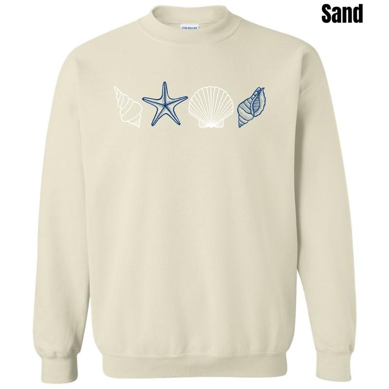 Nautical Shells Sweatshirt 'NLB' T-Shirts, Hoodie | GrindPrints.com