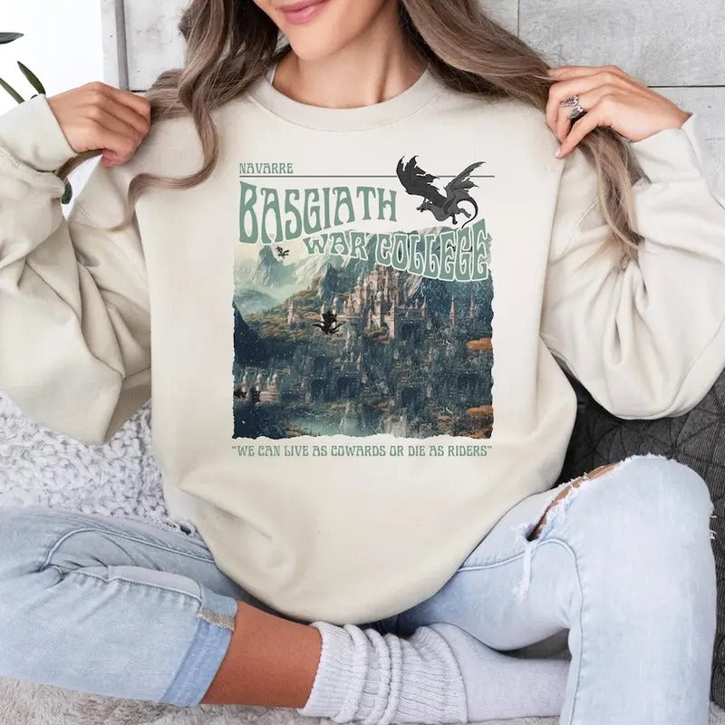 Navarre Basgiath War College Shirt, Fourth Wing Shirt, Dragon Rider Shirt, Rebecca Yoros Sweatshirt Violet Sorrengail,...
