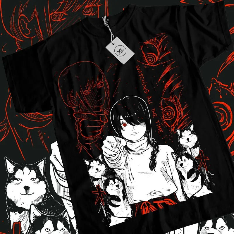 Nayuta T-Shirt S-4XL Chainsaw Man Denji Makima Denji Anime Manga Black Shirt Tshirt S-4XL Hoodie, Sweatshirt