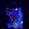 Neón lobo shirt Casual Cotton Hoodie, Sweatshirt | GrindPrints.com