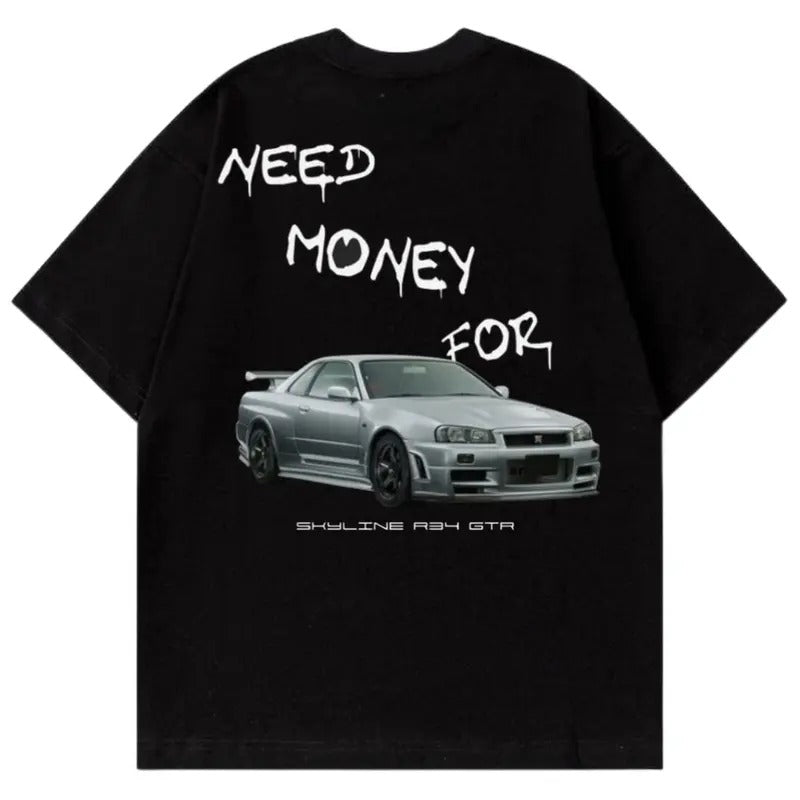 Need Money For R34 t-shirt, Unisex, Supercar T-Shirt, Car Enthusiast Shirt, Car Clothing Hoodie, Sweatshirt | GrindPrints.com