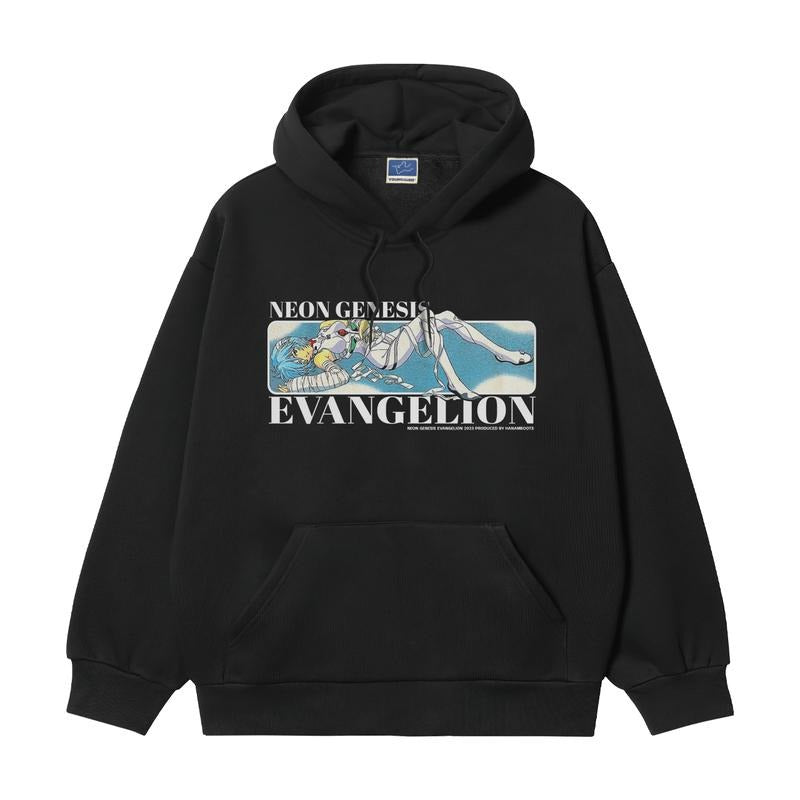 Neon Genesis Evangelion "Rei Ayanami Injured" Heavyweight Vintage Hoodie Cotton Blend Classic Anime Sweatshirt Tops...