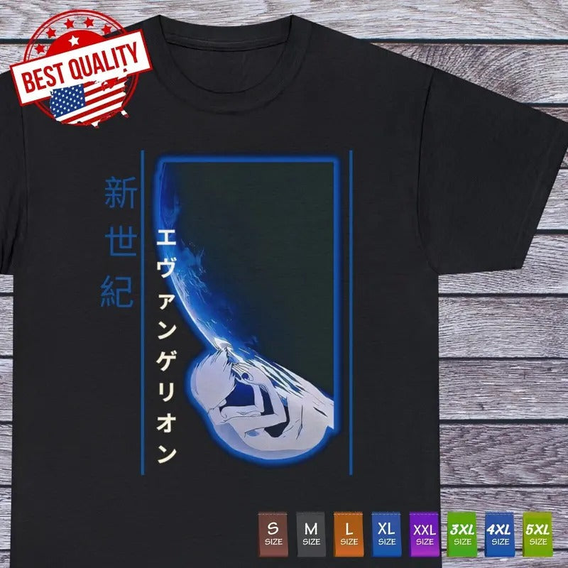 Neon Genesis Evangelion Japanese T Shirt Anime Cosplay Manga Rei Ayanami Otaku Unisex Full Size Hoodie, Sweatshirt