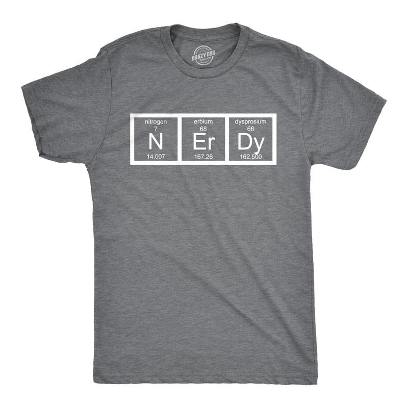 Nerdy Periodic Table Funny Science Shirts Funny Cool Soft Casual Menswear Science Funny Nerd Short Sleeve Novelty Guys Light Grey T-Shirts, Hoodie, Sweatshirt