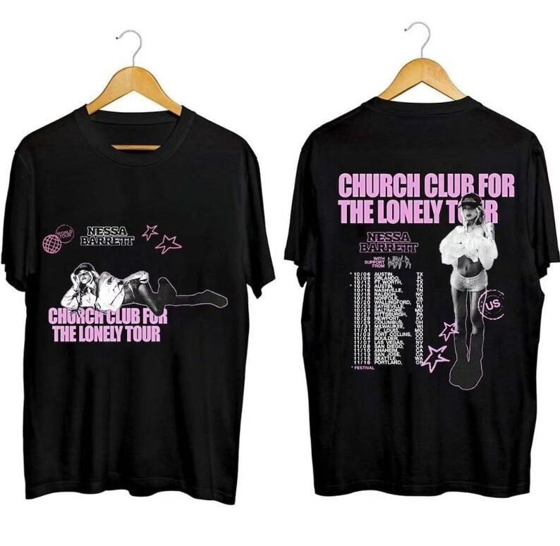 Nessa Barrett Church Club For The Lonely Tour 2023 Shirt, Nessa Barrett Fan Shirt, Nessa Barrett Concert Tee Gift for fan...
