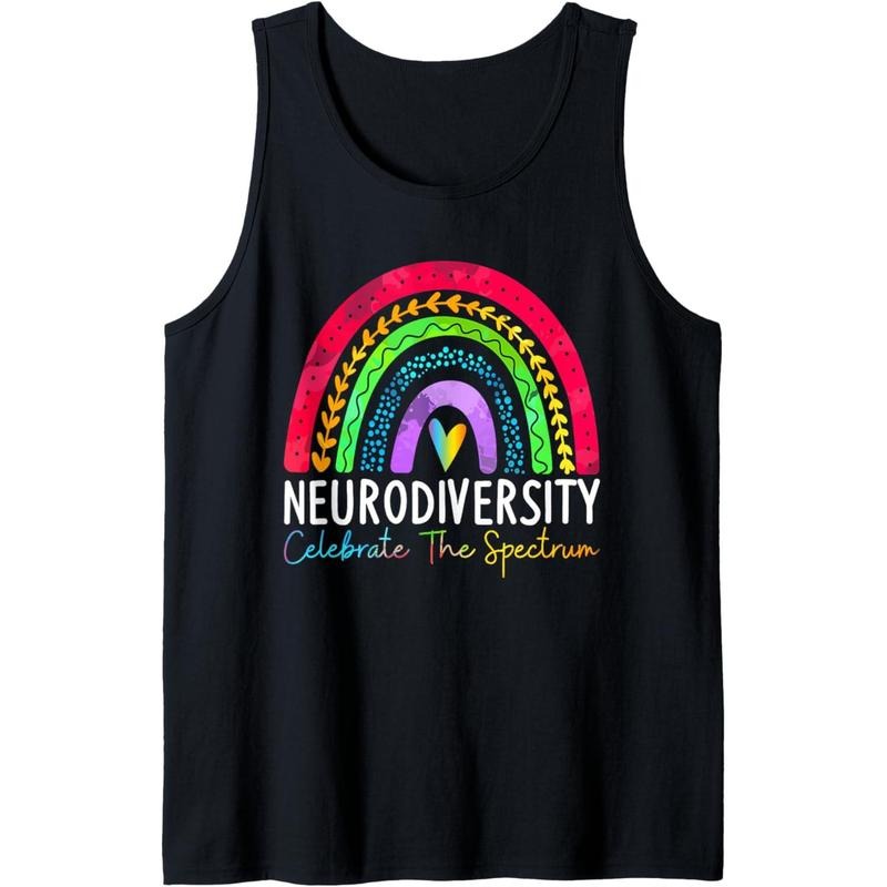 Neurodiversity Autism Spectrum ASD ADHD Rainbow Boho Tank Top MADE IN USA T-Shirts, Hoodie, Sweatshirt | GrindPrints.com