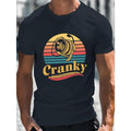 New Breathable Men's Fashion Cranky Fishing Reel Design Print Comfy T-Shirt, Casual Round Neck Short Sleeve Tee For...