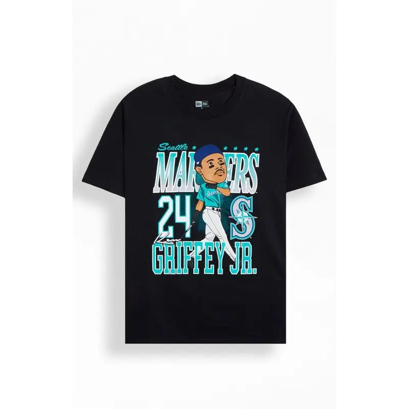 New Era Men's Seattle Mariners Ken Griffey Jr. Caricature T-Shirt - Multicolor Hoodie, Sweatshirt | GrindPrints.com