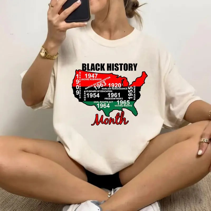 New Version Black History Month Shirt Sweatshirt, Black History Map Shirt, Human Right Tee, Equality Shirt, Trendy 2025...
