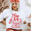 Nice Until Proven Naughty Crewneck Sweatshirt. Fun Humorous Christmas Unisex Pullover Crewneck Sweatshirt. T-Shirts, Hoodie