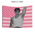 Nicholas Chavez Pink American Flags For Wall Decor, Indoor Wall Tapestries, Room Decor, Monsters Movie Celebrity Crush,...