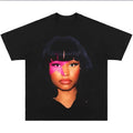 Nickii Minajj Big Head T-Shirt Vintage Rapper Graphic Tee Rap Hip Hop Y2k Merch Men Women Fans Menswearstyle{n002}2...
