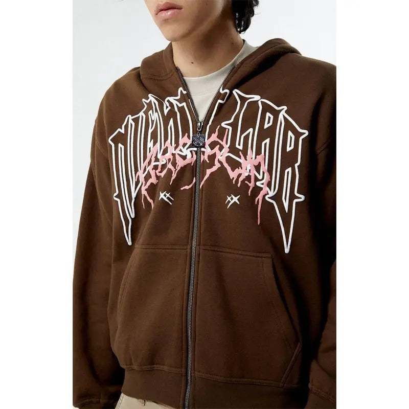 Nightlab Men's London Full Zip Hoodie T-Shirts, Sweatshirt | GrindPrints.com
