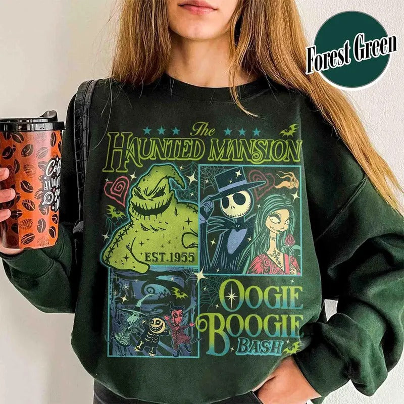 Nightm.are O.n Mai.n Stre.et Sweatshirt, Halloween Shirt For Women, Halloween Fall Shirt Retro Halloween Shirt, H.au.nted...
