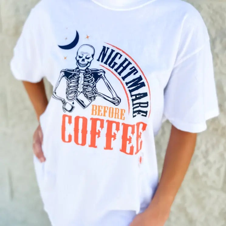 Nightmare Before Coffee Graphic Top T-Shirts, Hoodie, Sweatshirt | GrindPrints.com