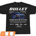 Nissan Skyline GTR R34 Bullet T-Shirt, Car shirt, JDM Nissan Skyline Shirt, Car Enthusiast shirt, Skyline and GTR Fans...