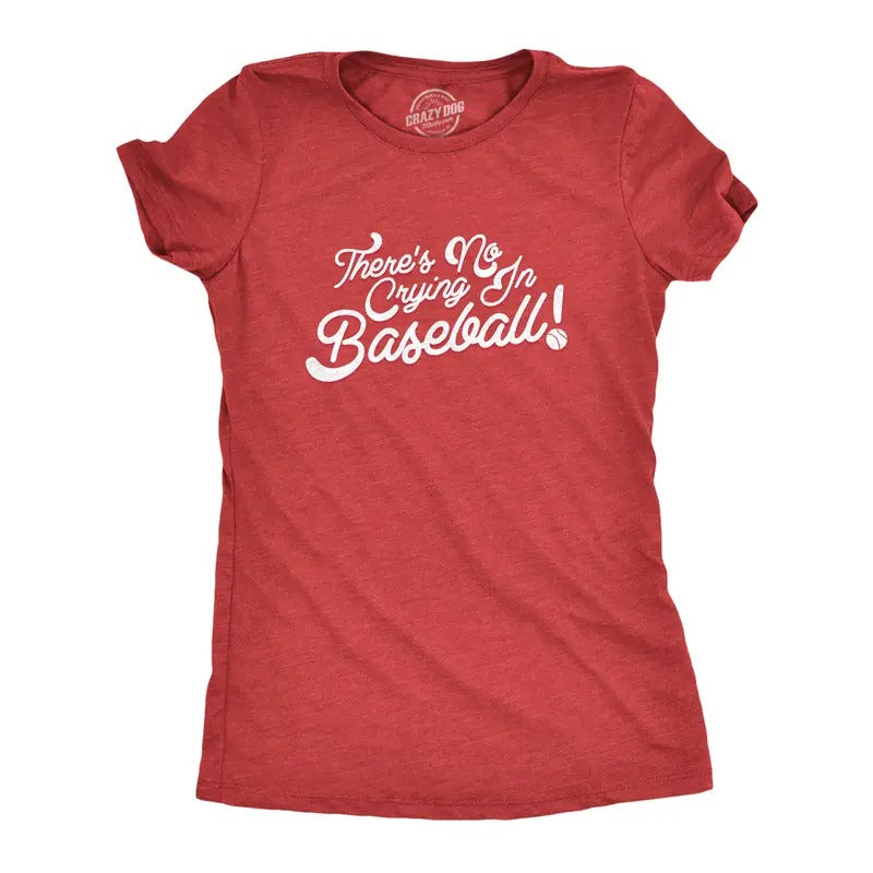 No Crying In Baseball T Shirt League of their Own Movie Quote Tee for Women Funny Womens T Shirts Cute Slimming Top...