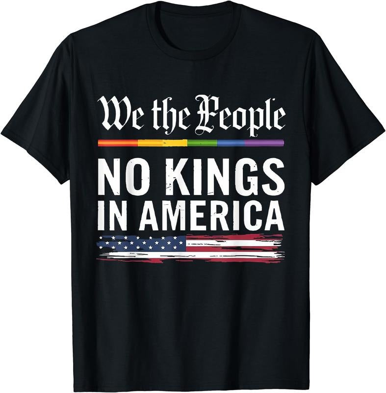 No Kings America We People Political Shirt Cotton Short Sleeve T-Shirts, Hoodie, Sweatshirt
