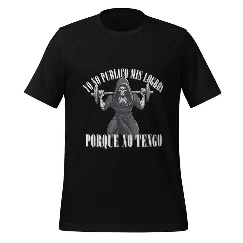 No Publico Mis Logros Meme funny Unisex gym t-shirt Hoodie, Sweatshirt | GrindPrints.com