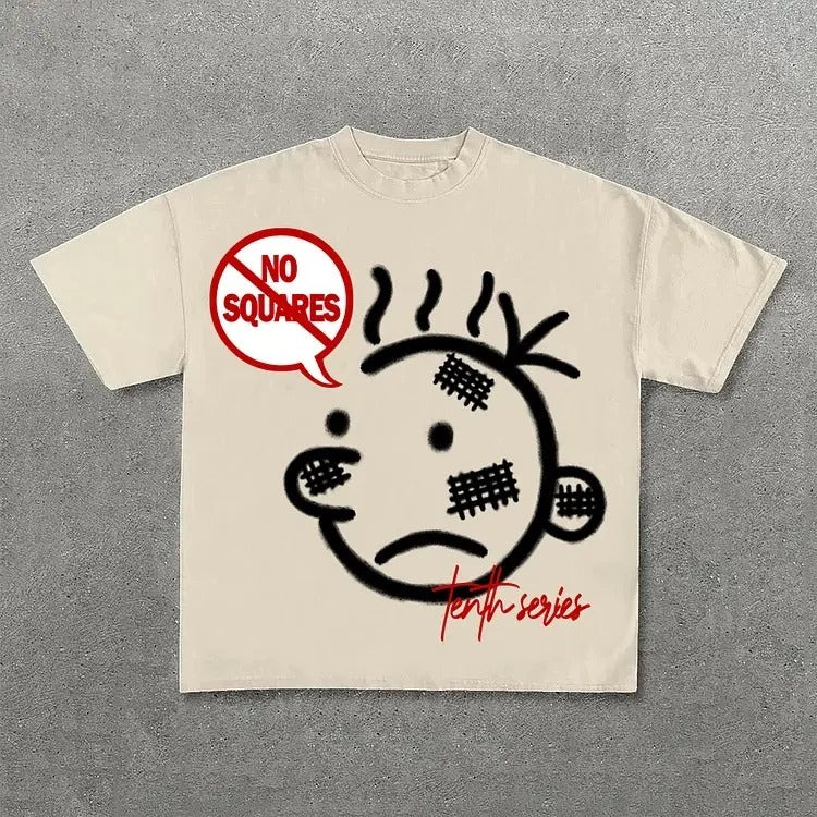 No Squares Retro Street Pattern T-Shirt - Cotton Shirt - S to 4XL - Multiple color Hoodie, Sweatshirt | GrindPrints.com