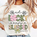 Not Lucky, Simply Blessed Shirt, Christian St. Patrick's Day T-shirt, Bible Verse, Lucky Vibes Clipart, Patrick Doodles...