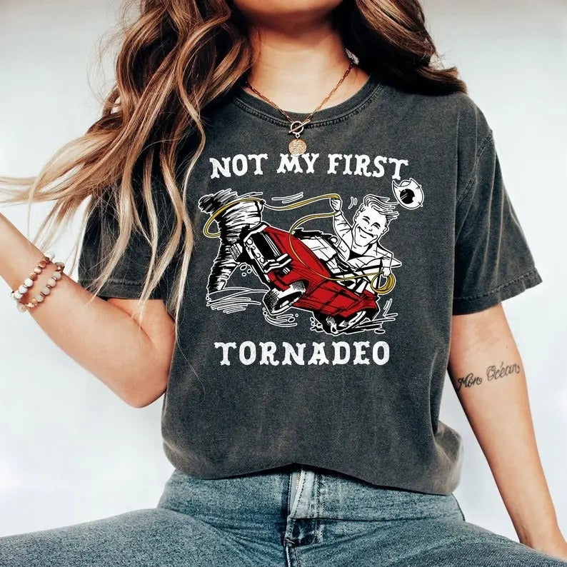 Not My First Tornadeo Shirt Glen Powel Shirtl Tyler Twisters Shirt Owens Vintage Movie Tornadeo Twisters Cowbow Lasso T-Shirts, Hoodie, Sweatshirt