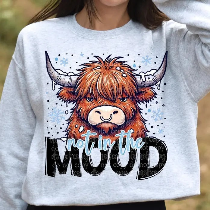 Not in the Mood Cow DTF Transfers - THIS IS NOT A SHIRT Hoodie, Sweatshirt | GrindPrints.com