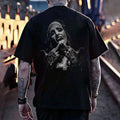 Nun with Crucifix Graphic Dark Style Black Print T-shirt -  Sweatshirt