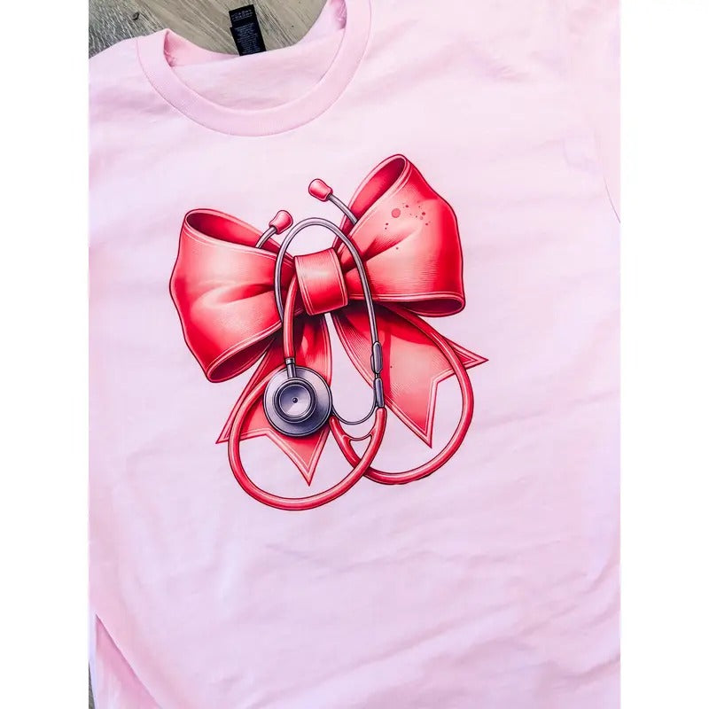 Nurse Bow Graphic Top T-Shirts, Hoodie, Sweatshirt | GrindPrints.com