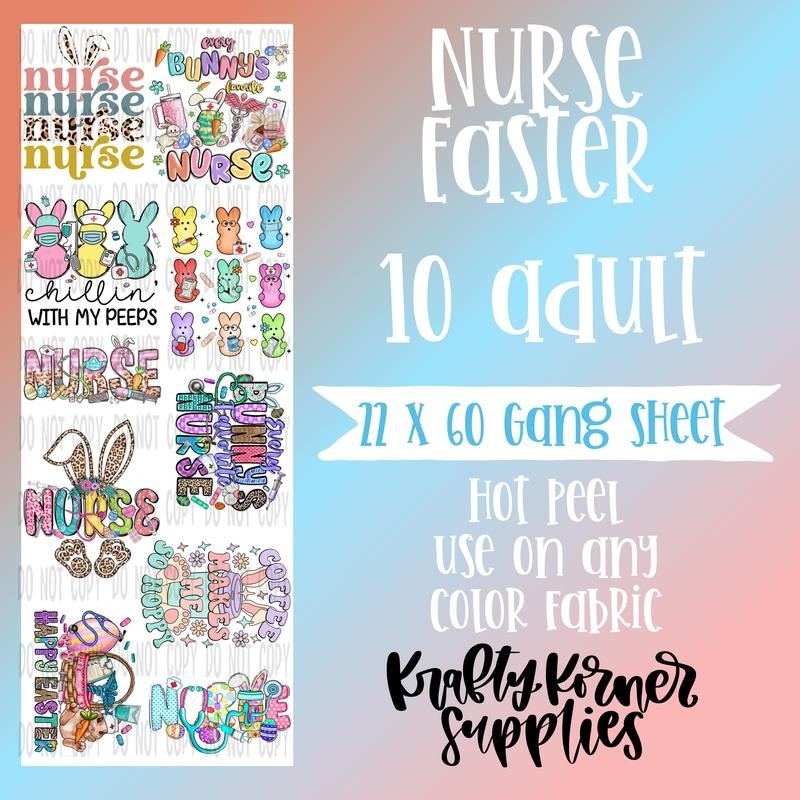Nurse Easter Gang Sheet, 22 x 60 T-Shirts, Hoodie, Sweatshirt | GrindPrints.com