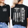 Nurse Flag T-shirt, American Flag Nurse Shirt, Nurse Appreciation Gift, Nurse Weeks Tee Hoodie, Sweatshirt | GrindPrints.com