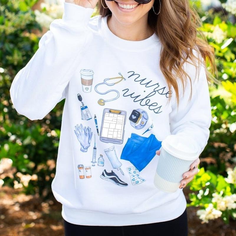'Nurse Vibes' Sweatshirt T-Shirts, Hoodie | GrindPrints.com