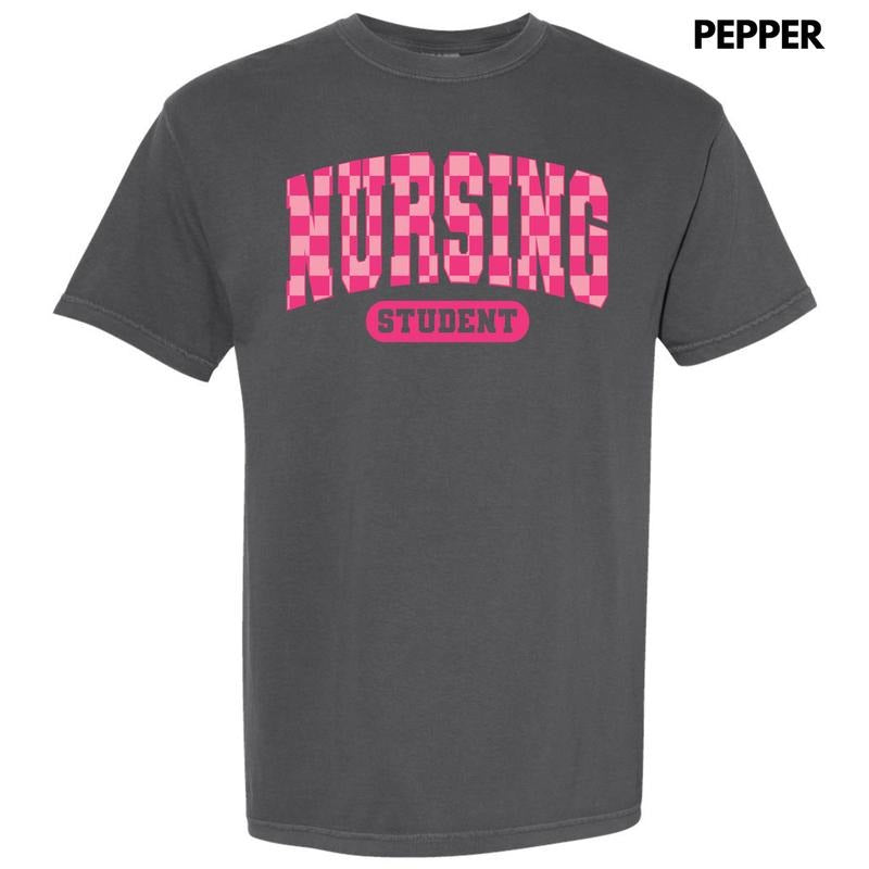Nursing Student Checker Comfort Colors T-Shirt 'NLB' Hoodie, Sweatshirt | GrindPrints.com
