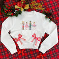 Nutcracker Ballet Side Bow Embroidery Sweatshirt, Merry Christmas Side Bow Embroidery Shirt Hoodie | GrindPrints.com