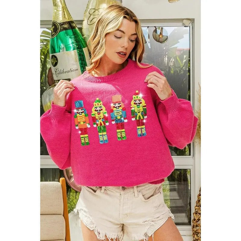 Nutcracker Sequin Embroidered Sweater T-Shirts, Hoodie, Sweatshirt | GrindPrints.com