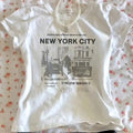 Nyc Graphic Baby Tee Vintage Graphic Y2k Tee New York Shirt Grunge Baby Tee Womens Baby Tee Y2K 90s Streetwear Graphic...