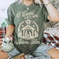 O Come Let Us Adore Him Christian Christmas Shirt for Women Bible Verse Shirt Faith Shirt Nativity Scene Shirt Jesus...
