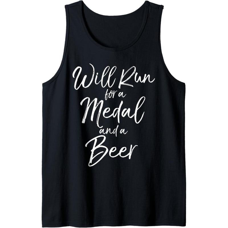 Obstacle Course Race Quote Will Run for a Medal and a Beer Tank Top MADE IN USA T-Shirts, Hoodie, Sweatshirt