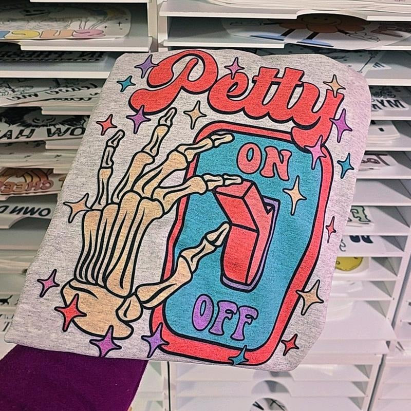 Petty On/ Off Graphic Tee, Unisex fit, ash grey Hoodie, Sweatshirt | GrindPrints.com