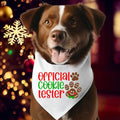 Official Cookie Tester Bandana, Christmas Dog Neck Scarf, Pet Lover Xmas Bandana Scarf, Dog Owner Holiday Gift Bandana,...