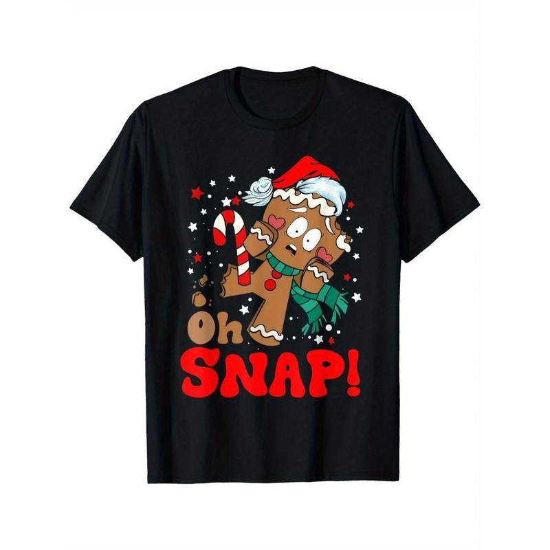 Oh Snap Gingerbread Man Christmas Funny Cookie Baking Xmas men's T-Shirt made in usa Hoodie, Sweatshirt | GrindPrints.com