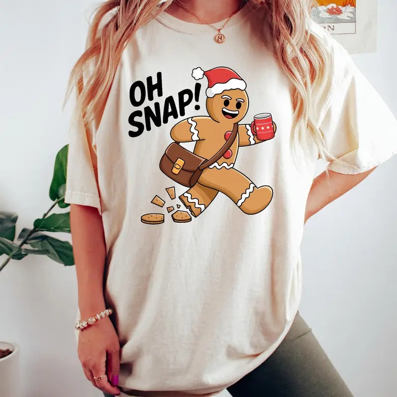 Oh Snap Gingerbread Sweatshirt, Xmas Cookie T-Shirt, Christmas Cookie Sweatshirt, Cookie Man Shirt, Funny Christmas 2024...