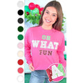 Oh What Fun Sequin Christmas Graphic Long Sleeve T-Shirt Hoodie, Sweatshirt | GrindPrints.com