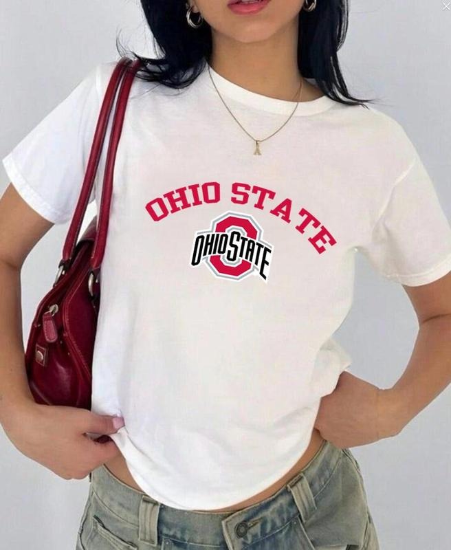 Ohio State Vintage Sport Teams NCAA Collection Unisex Crewneck Black Baby Tee, Graphic Team Collection Baby Tee, Gift For...