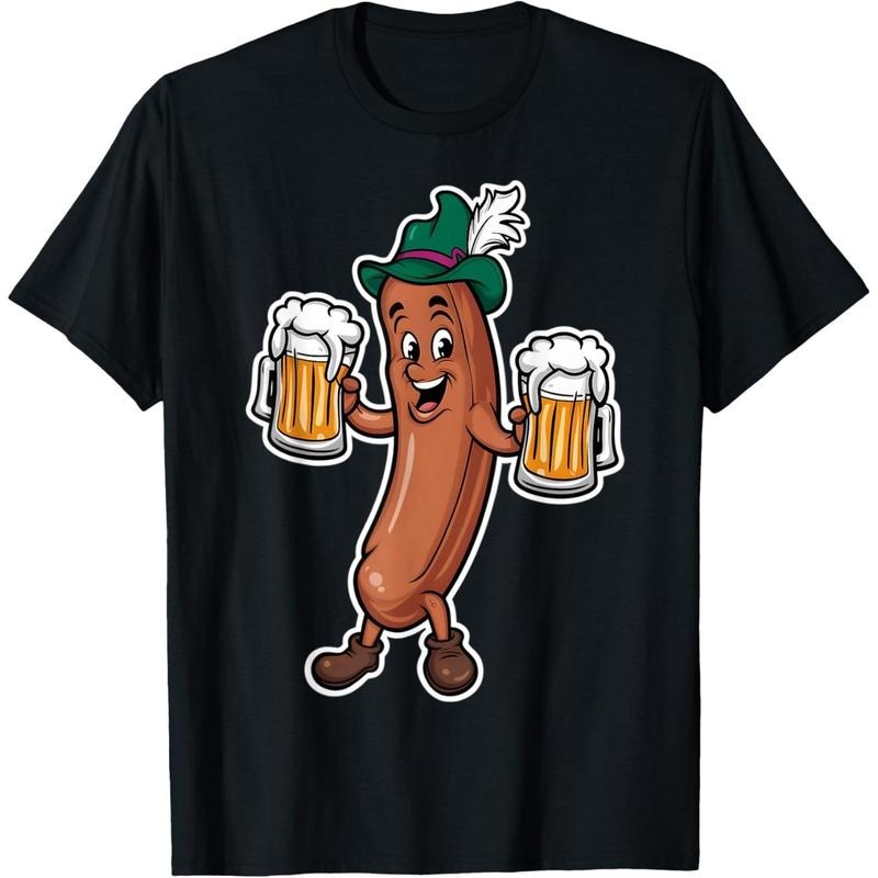 Oktoberfest Sausage Germany Lederhosen Bier Beer T-Shirt  made in us Hoodie, Sweatshirt | GrindPrints.com