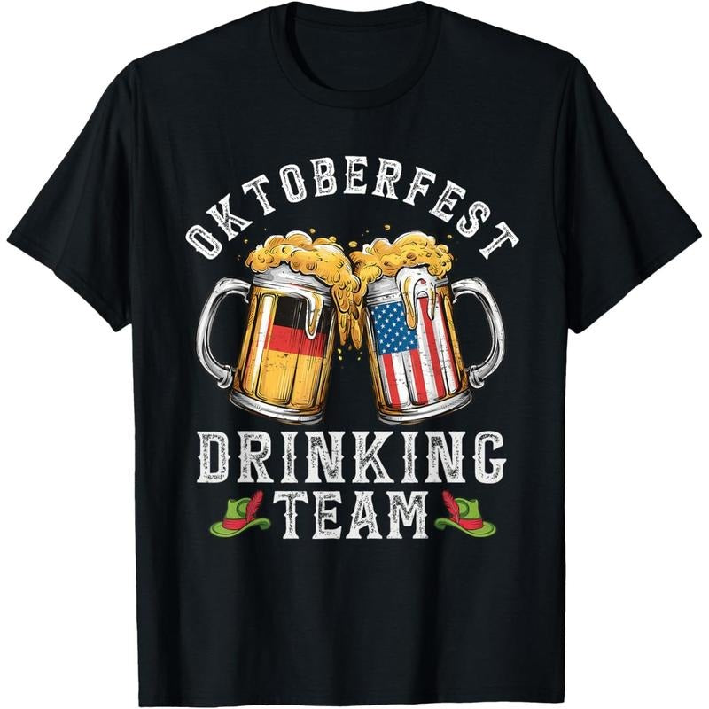 Oktoberfest Squad Drinking Team Beer German American Flag T-Shirt made in usa Hoodie, Sweatshirt | GrindPrints.com